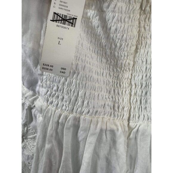 New Anthropologie Square-Neck Linen Midi Dress Size Large - Picture 12 of 14